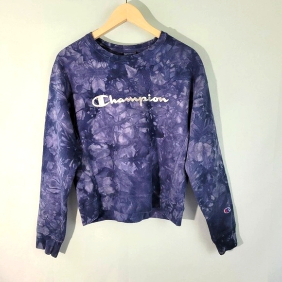 Champion Reverse Wave Gray Bleached Crewneck Drop Shoulder Sweatshirt Size M - Picture 1 of 11